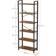 Vasagle 6 Tier Vintage Brown/Inky Black Book Shelf 186cm