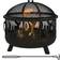 OutSunny 61.5 cm 2-In-1 Outdoor Fire Pit & Firewood Bbq Garden Cooker Heater, Black