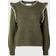 Selected Femme Tröja slfAlva Frills LS Knit O-neck Grön