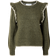Selected Femme Tröja slfAlva Frills LS Knit O-neck Grön