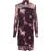 Cream Turtleneck Dress Rum Raisin Faded Print - Multicolor