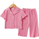 Shein 2 Pieces Baby Girls Knitted Jacquard Short Sleeve Pajamas Set - Comfy & Cute