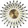 Three Star Starburst Gold Wall Clock 27"