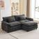 Ebern Designs Arale Wide Comfy Cloud Couch Loveseat Black Sofa 86" 3 Seater