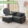 Ebern Designs Arale Wide Comfy Cloud Couch Loveseat Black Sofa 86" 3 Seater