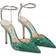 Jimmy Choo Saeda 100 Satin - Emerald/Crystal