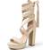 Dream Pairs High Heels Chunky Block Platform Heels for Women Strappy Gladiator Sexy Open Toe Heels Pumps Sandals, Nude