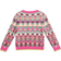 White Stuff Kid's Checkerboard Jumper - Pink/Multi