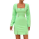 Shein Stylish Special Design Diamond Flower Embellishment Slit Detailed Long Sleeve Elegant Best Seller Mini Dress