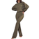 Misspap Ribbed Boxy Long Sleeve Top & Wide Leg Lounge Set - Khaki