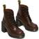 Dr. Martens Jesy Leather Flared Heel Boots - Dark Brown