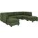 Wade Logan Upholstered Sectional Green Sofa 124" 6 5 Seater