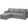 IKEA BÅRSLÖV Grey Sofa 236cm 3-Sitzer