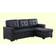 Red Barrel Studio Beuna Black Sofa 83.5" 3 Seater