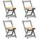 vidaXL Corona Honey Brown & Grey Kitchen Chair 71.5cm 4pcs