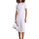 Michael Kors Ribbed Stretch Knit Button Midi Dress - White