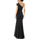 Betsy & Adam Paulina Cutout One Shoulder Floor Length Gown - Black