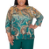 Alfred Dunner Women's Paisley Ombre Top Plus Size - Green/Multi