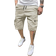 Shein Manfinity Homme Loose Fit Men's Cargo Shorts With Flap Pockets And Drawstring Waist Plain Cream Street Wear