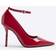 River Island Womens Red Ankle Strap Heeled Court Shoes