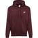 Nike Sportswear Club Fleece Pullover Hoodie - Burgundy Crush/White