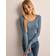 Pieces Blå Pcmira Ls U-Neck Knit Noos Bc