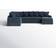 Wade Logan Bernathe Dark Blue Sofa 125" 4pcs 6 Seater