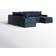 Wade Logan Bernathe Dark Blue Sofa 125" 4pcs 6 Seater