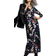 Chico's Women's V-Neck Sleeve Floral Maxi Dress - Black