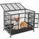 Costway Dog Cage Foldable with Double Door and Wheels M 65x77cm