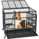 Costway Dog Cage Foldable with Double Door and Wheels M 65x77cm