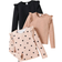 Shein The Cheapest Young Girl Buy 1 Get 2Free,3pcs Set Young Girl Solid Color & Polka Dot Print Crew Neck Cap Sleeve Leopard Print T-Shirt Top Set,Back To School Clothes,Sport Style,Street Style,Sister And Me Matching,For Christmas,Great For Casual & Daily Wear & School Daily In Autumn & Winter