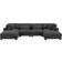 Wade Logan Andreco 6 Piece Corduroy Sectional Dark Gray Sofa 144" 6 Seater