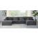 Wade Logan Andreco 6 Piece Corduroy Sectional Dark Gray Sofa 144" 6 Seater