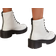 Shein Zipper Back Lace-up Front Combat Boots, Women's Fashionable Chunky Heeled White Solid Color Boots