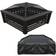 B&Q 35" Square Outdoor Fire Pit, Mesh Screen Lid, Black With Water Resistant Drawstring Cover - DG238