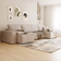 GreekPol Corner Paris U Corduroy Couch Beige Sofa 312cm 4 Seater
