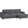 Mid you Velour Dark Grey Sofa 247cm 4-Sitzer