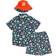 imagikids Bluey Button Down Shirt Shorts and Bucket Sun Hat Outfit Set - Road Trip