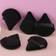 Shein 5pcs Velvet Black Fan-Shaped Makeup Sponge Powder Puff For Loose Powder, Setting Powder