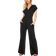 PixieGirl Wide Leg Wrap Jumpsuit - Black