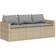 vidaXL Garden with Cushions 3-Seater Beige Poly Rattan Outdoor Sofa
