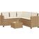 vidaXL Garden Sofa With Table And Cushions L-shaped Poly Rattan - Beige, Wood Outdoor Lounge Set