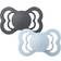 Bibs Napp 2-Pack Supreme 6-18m Silicone Iron/Babyblue