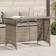 vidaXL Garden Table With Glass Top 110x68x70 cm - Grey