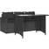 vidaXL Garden with Cushions Black Poly Rattan Patio Dining Set