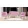 JV Furniture Chesterfield Pink Sofabank 124x72cm 3Stk.