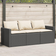 vidaXL Garden with Cushions 3-Seater Black Poly Rattan Outdoor Sofa