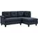 Lark Manor Sectional Solid Blue Sofa 78" 3 Seater