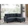 Lark Manor Sectional Solid Blue Sofa 78" 3 Seater